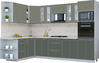 Кухонный гарнитур Интерлиния Мила Пластик 1.88x3.0 LV - фото