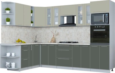 Кухонный гарнитур Интерлиния Мила Пластик 1.88x3.0 LV - фото