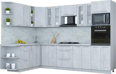 Кухонный гарнитур Интерлиния Мила Пластик 1.88x3.0 LV - фото