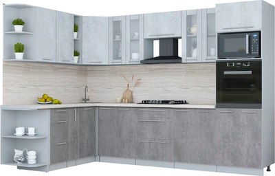 Кухонный гарнитур Интерлиния Мила Пластик 1.88x3.0 LV - фото