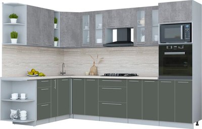 Кухонный гарнитур Интерлиния Мила Пластик 1.88x3.0 LV - фото