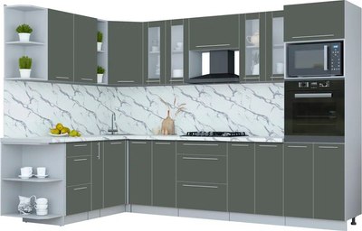 Кухонный гарнитур Интерлиния Мила Пластик 1.88x3.0 LV - фото