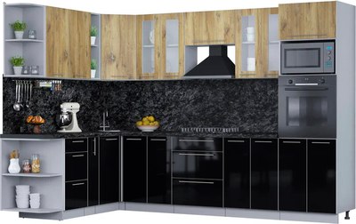 Кухонный гарнитур Интерлиния Мила Пластик 1.88x3.0 LV - фото