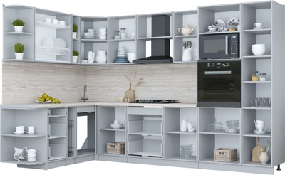 Кухонный гарнитур Интерлиния Мила Пластик 1.88x3.2 LV