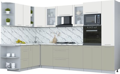 Кухонный гарнитур Интерлиния Мила Пластик 1.88x3.2 LV - фото