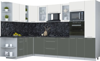 Кухонный гарнитур Интерлиния Мила Пластик 1.88x3.2 LV - фото