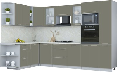 Кухонный гарнитур Интерлиния Мила Пластик 1.88x3.2 LV - фото