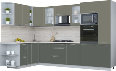Кухонный гарнитур Интерлиния Мила Пластик 1.88x3.2 LV - фото