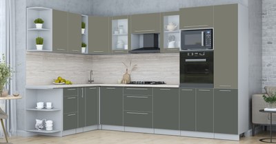 Кухонный гарнитур Интерлиния Мила Пластик 1.88x3.2 LV