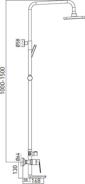 Душевая система со смесителем Gross Aqua Dyno GA9009SMD07MW