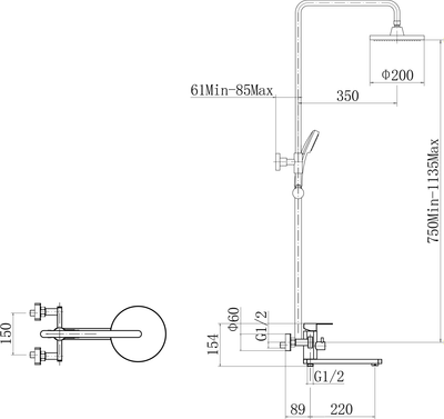 Душевая система Fashun A52420