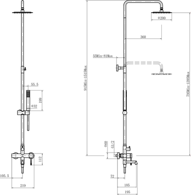 Душевая система Fashun A52433