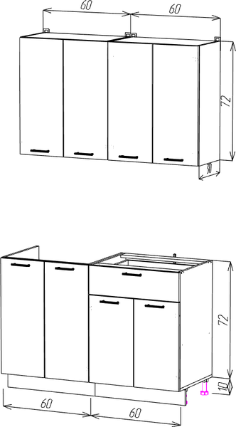 Кухонный гарнитур Eligard Lion 1.2 без столешницы