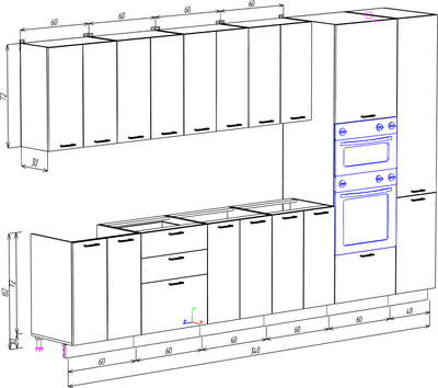 Кухонный гарнитур Eligard Lion 3.4 без столешницы