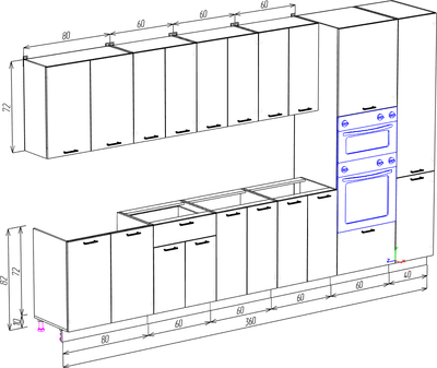 Кухонный гарнитур Eligard Lion 3.6 без столешницы