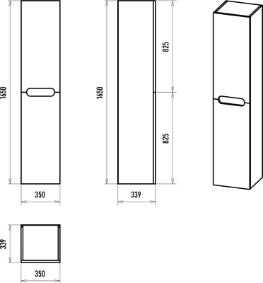Шкаф-пенал для ванной Misty Роял 35 / П-Роя-01035-011П