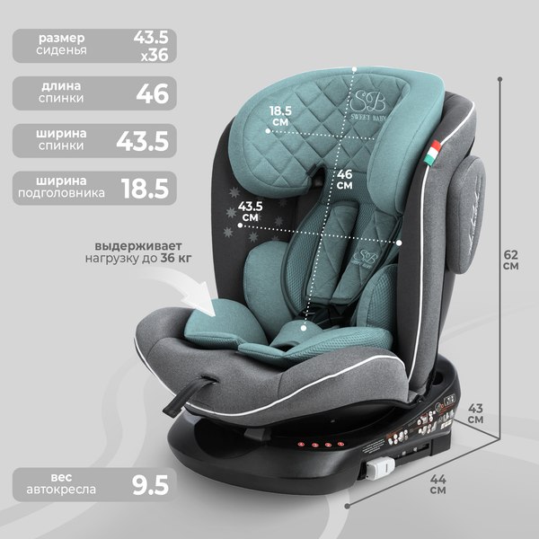 Автокресло Sweet Baby Crosstour 360 SPS Isofix 0-36