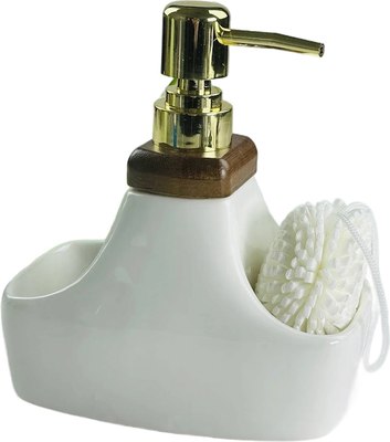 Дозатор моющего средства с подставкой для губки Lenardi Tropical 235-032 - фото