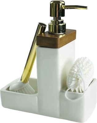 Дозатор моющего средства с подставкой для губки Lenardi Tropical 235-035 - фото