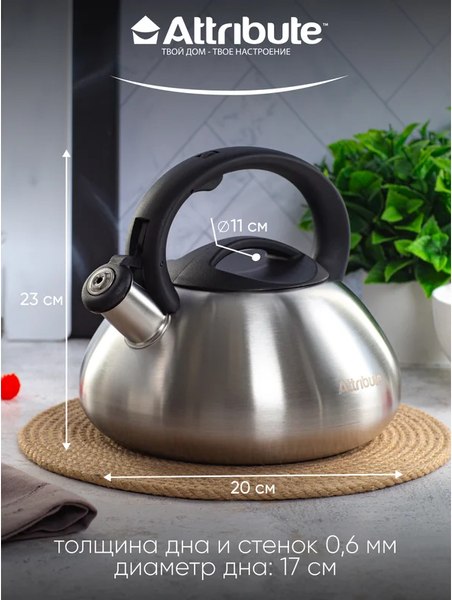 Чайник со свистком Attribute Duet ASD004