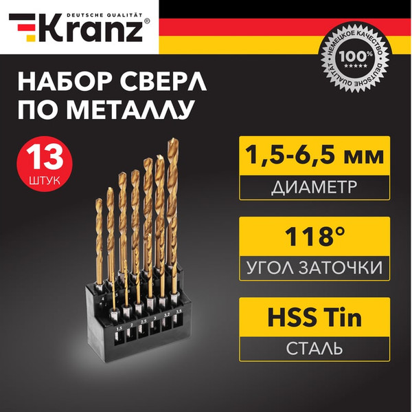 Набор сверл Kranz 1.5-6.5мм / KR-91-0622