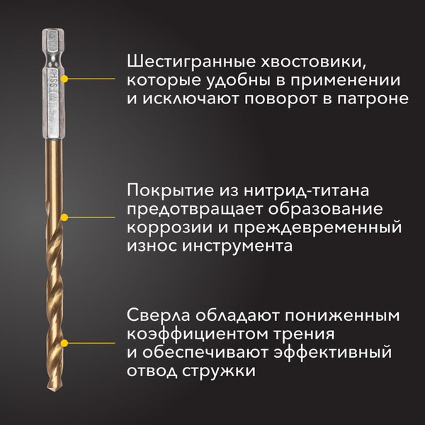 Набор сверл Kranz 1.5-6.5мм / KR-91-0622