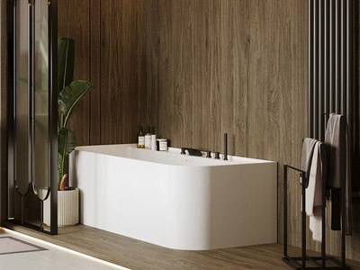 Ванна из искусственного камня Belux Атланта ВА-1700 с подставкой