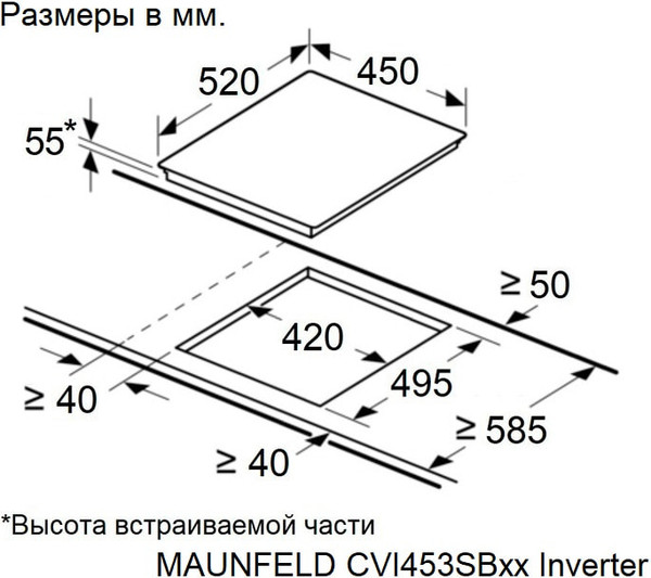 Индукционная варочная панель Maunfeld CVI453SBBG Inverter