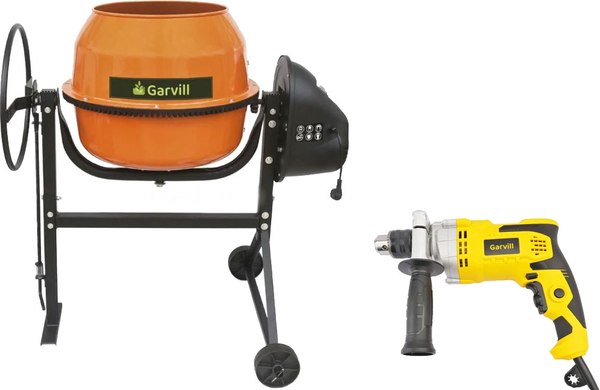 Бетономешалка Garvill БСЭ-120 + Дрель D800 - фото