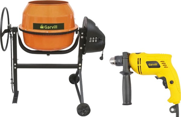 Бетономешалка Garvill БСЭ-140 + Дрель D600 - фото