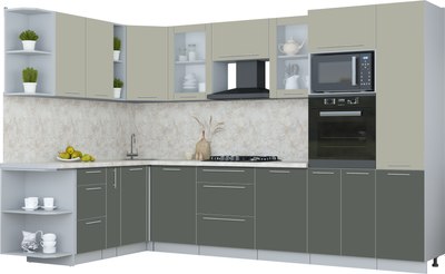 Кухонный гарнитур Интерлиния Мила Пластик 1.88x3.2 LV - фото
