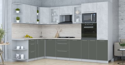 Кухонный гарнитур Интерлиния Мила Пластик 1.88x3.2 LV