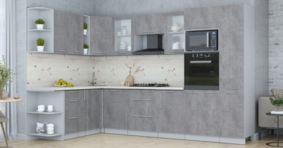 Кухонный гарнитур Интерлиния Мила Пластик 1.88x3.2 LV - фото