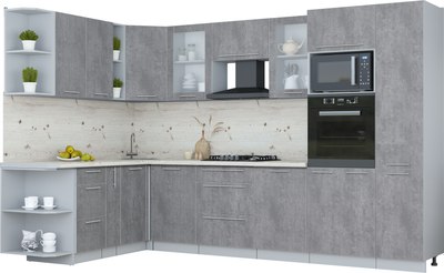 Кухонный гарнитур Интерлиния Мила Пластик 1.88x3.2 LV