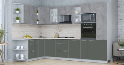 Кухонный гарнитур Интерлиния Мила Пластик 1.88x3.2 LV