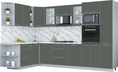 Кухонный гарнитур Интерлиния Мила Пластик 1.88x3.2 LV - фото