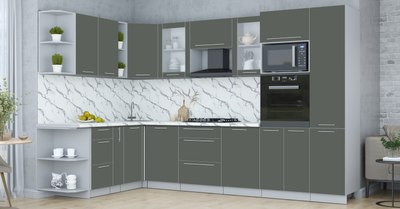 Кухонный гарнитур Интерлиния Мила Пластик 1.88x3.2 LV