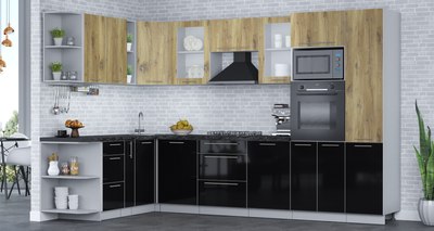 Кухонный гарнитур Интерлиния Мила Пластик 1.88x3.2 LV