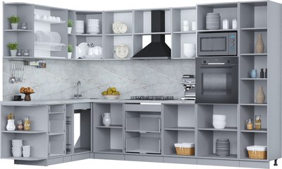 Кухонный гарнитур Интерлиния Мила Пластик 1.88x3.2 LV