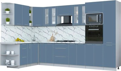 Кухонный гарнитур Интерлиния Мила Пластик 1.88x3.4 LV - фото