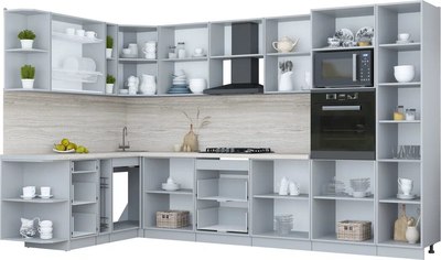 Кухонный гарнитур Интерлиния Мила Пластик 1.88x3.4 LV