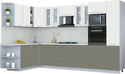 Кухонный гарнитур Интерлиния Мила Пластик 1.88x3.4 LV - фото