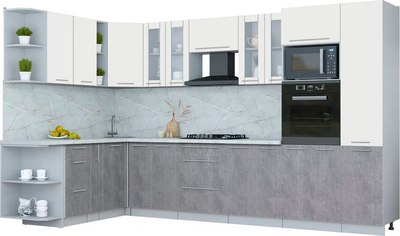 Кухонный гарнитур Интерлиния Мила Пластик 1.88x3.4 LV - фото