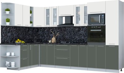 Кухонный гарнитур Интерлиния Мила Пластик 1.88x3.4 LV - фото