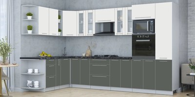 Кухонный гарнитур Интерлиния Мила Пластик 1.88x3.4 LV
