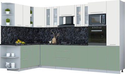 Кухонный гарнитур Интерлиния Мила Пластик 1.88x3.4 LV - фото