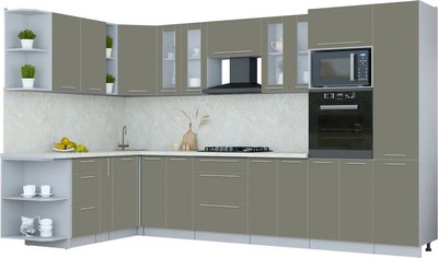 Кухонный гарнитур Интерлиния Мила Пластик 1.88x3.4 LV - фото