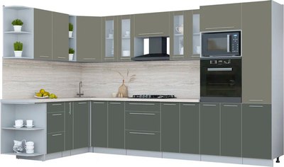 Кухонный гарнитур Интерлиния Мила Пластик 1.88x3.4 LV - фото