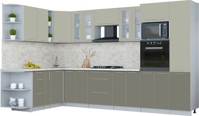 Кухонный гарнитур Интерлиния Мила Пластик 1.88x3.4 LV - фото