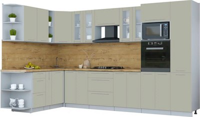 Кухонный гарнитур Интерлиния Мила Пластик 1.88x3.4 LV - фото